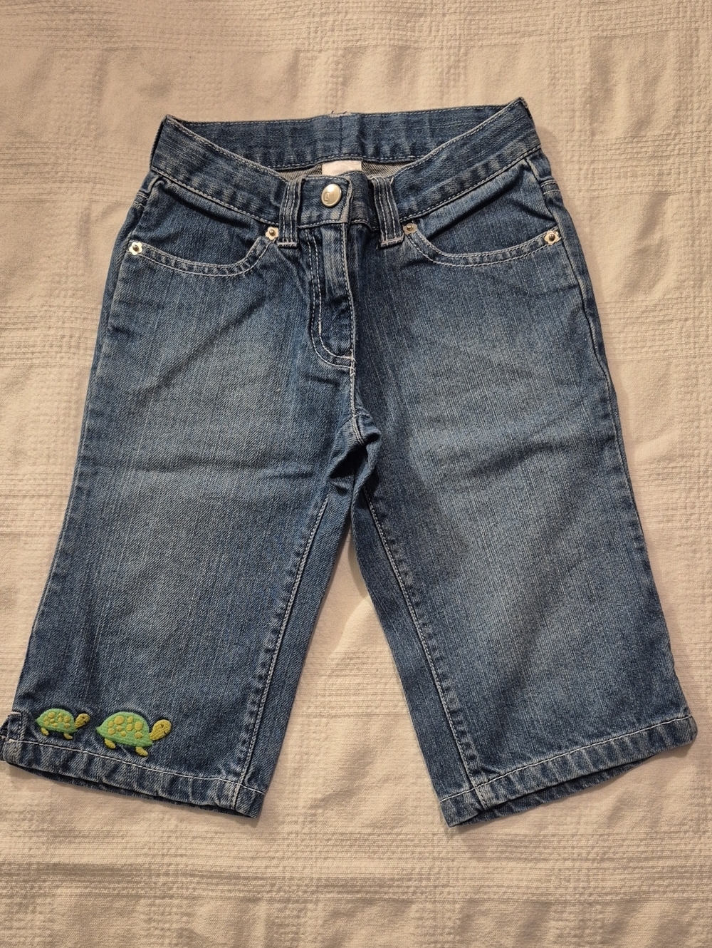 Gymboree girls size 4 jean shorts Tennis Match line VGUC